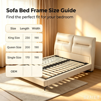 Lit moderne de luxe en cuir véritable rembourré, confortable, avec éclairage, taille King ou Queen, structure modulaire en bois et fer pour la maison ou l'hôtel