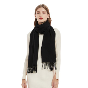 100% <strong>Wool</strong> Winter Scarf <strong>Shawl</strong> Blanket Men Women Solid <strong>Color</strong> Tassel Woven Lambs Scarves Pashmina - Product Image 5