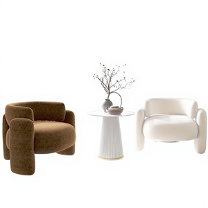 Sofá Individual Nórdico para Sala <span class=keywords><strong>de</strong></span> Estar, Dormitorio, Recepción, Salón <span class=keywords><strong>de</strong></span> Belleza, Área <span class=keywords><strong>de</strong></span> Descanso, Estilo Crema, Sillón Perezoso - Product Image 1