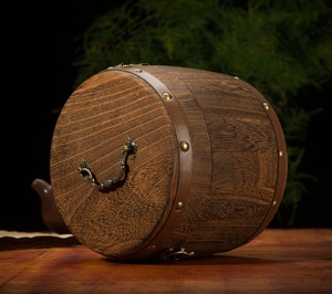 Barril de té de <span class=keywords><strong>madera</strong></span> hecho a mano personalizado caja de almacenamiento de té de lujo caja de barril pequeño de <span class=keywords><strong>madera</strong></span> para embalaje de granos de café y té - Product Image 2