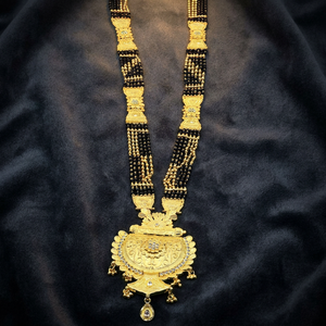Wholesale 24K Micro Gold AD Stone Long Mangalsutra With Big Pendant, Traditional Wedding Jewelry, Forming AD Stone Mangalsutra. - Product Image 2