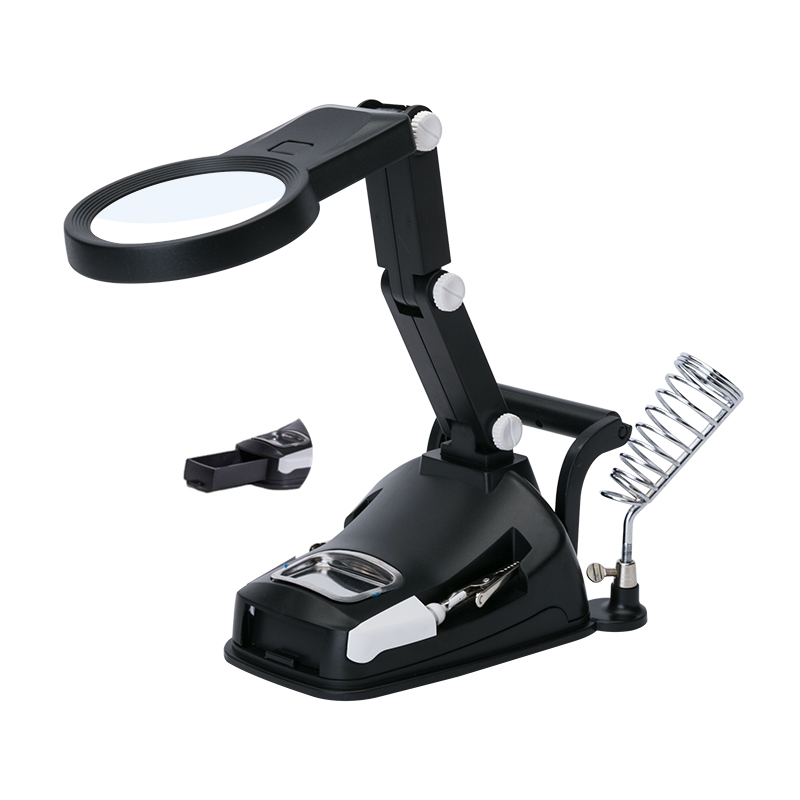 Th-7027 360 градусов вращение увеличительное стекло лампа Светодиодная настольная Лупа