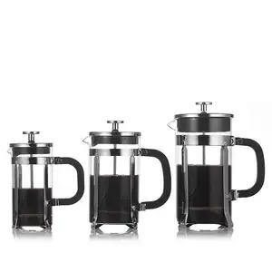 SIYUE grosir aksesoris kopi kotak hadiah kayu penggiling kopi Manual dengan 1000ml kaca French Press pembuat kopi 9619