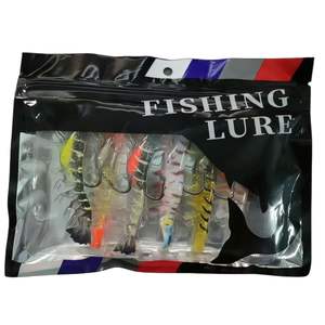 Ensembles d'appâts coulants en forme de crevettes de 9,6 g et 7 cm pour la pêche en eau douce (bar et hermine) et en eau salée, avec hameçons - Product Image 6