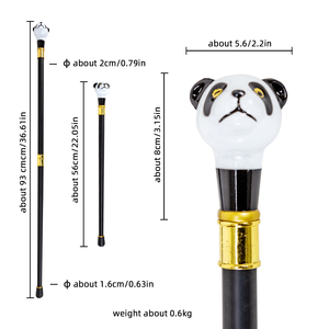 Panda Zweiteiliger Gehstock aus Harz Chinesisches Nationales Schätzestück Niedlicher Tier-Design Partystick Eleganter Minimalistischer Spazierstock - Product Image 6
