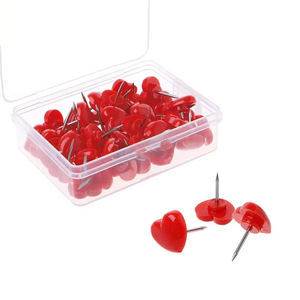100PCS Hochwertige Näh dekoration Sicherheit Kunststoff Roter herzförmiger Kopfs tift - Product Image 1