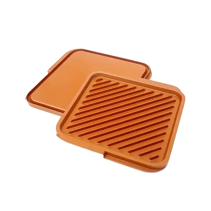 Copper Griddle Pan Nonstick Double Sided Grill Reversible Square Grill -  Buy Copper Griddle Pan Nonstick Double Sided Grill Reversible Square Grill  Product on