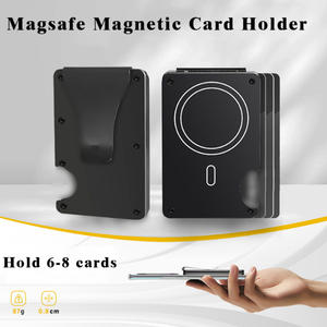Nuovo sottile metallo Id magnetico porta carte portafoglio MagSafe fermasoldi per gli affari con 6-12 carte di capacità in lega di alluminio materiale - Product Image 2