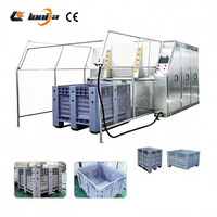 Machine de lavage de paniers et caisses de transport en SUS304, avec bac de lavage et boîtes en plastique