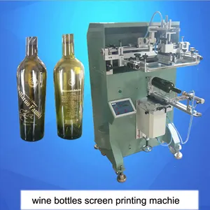 Máquina de impresión de pantalla de botellas de vino neumática automática, máquina de impresión de pantallas de tubo, redondo