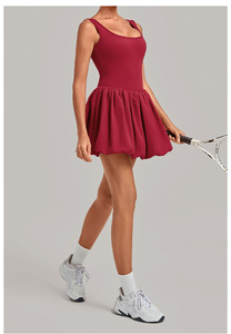 Set Olahraga 2 Potong Wanita Ukuran Besar untuk Golf, Pickleball, Tenis, Yoga, Tanpa Lengan, Cepat Kering, Bahan Nilon Spandex, Rok Celana Dress - Product Image 6