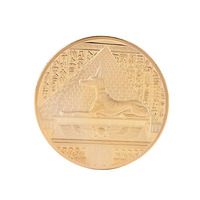 El Dios de la muerte chapado en oro de Egipto, Protector de la muerte, monedas conmemorativas egipcias de Anubis