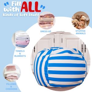 Stuffed Animal Storage Bean Bag Chair Cover for <strong>Kids</strong> <strong>Beanbag</strong> for Organizing Children Plush Toys Large Premium Cotton Canvas - Product Image 4