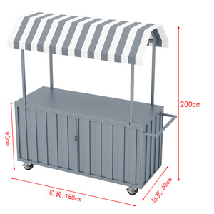 Modern Minimalism Outdoor Mobile Food Truck Customized Colorful Hand Carts <b>Trolleys</b> with <b>Wheels</b> - Product Image 4