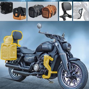 Accesorios <span class=keywords><strong>para</strong></span> QJMotor SRV400 V2 (Flash 400): Barra Protectora Delantera, Respaldo Plegable, Bolsas Laterales <span class=keywords><strong>de</strong></span> <span class=keywords><strong>Lona</strong></span> y Soporte <span class=keywords><strong>para</strong></span> Baúl Trasero - Product Image 1