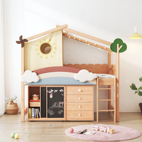 Meubles de chambre d'enfant, lit superposé en bois avec rangement, lits pour enfants avec bureau d'étude
