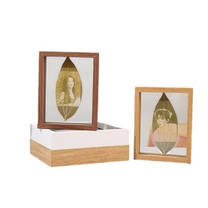 <span class=keywords><strong>2025</strong></span> mới bán buôn hai mặt Acrylic Sáng Tạo Lá khắc hiển thị đứng với khung gỗ rỗng cho mẫu lá cây - Product Image 5