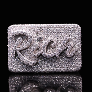 แหวนฮิปฮอปดีไซน์พิเศษประดับเพชรโมอิสซาไนต์ เงินสเตอร์ลิง แหวนโมอิสซาไนต์สไตล์ฮิปฮอปสำหรับงานแต่งงาน 男女皆可佩戴 - Product Image 1