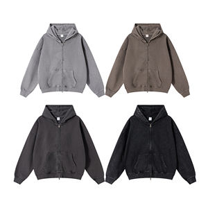 2025 otoño American Streetwear diseñador Vintage Cardigan lavado Batik Hoodie - Product Image 3