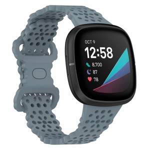 Bracelet de montre sculpté pour <span class=keywords><strong>Fitbit</strong></span> <span class=keywords><strong>Versa</strong></span> 4, pour femmes et hommes, bracelet de remplacement respirant et étanche pour montre de sport - Product Image 3