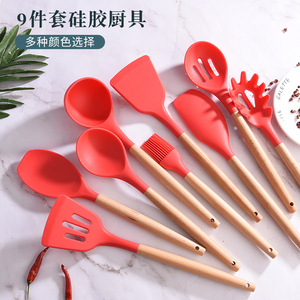 Espátula de silicona, espátula antiadherente de grado alimenticio, cuchara, pinzas para alimentos, brocha para aceite, raspador, espátula plana, juego de espátulas ranuradas - Product Image 2