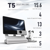 Máquina Analizadora de Cuero Cabelludo Inteligente T5 con IA, Pantalla HD de 15.6 Pulgadas, Escáner de Folículos Capilares con 4 Imágenes Espectrales para Salón