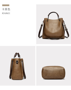 High Capacity Hot Sale Fashion PU <b>Bags</b> Travelling Solid Color Pu Leather Handbag for Women Big Capacity Tote Shoulder <b>Bags</b> - Product Image 6
