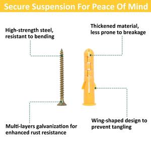 Ancrages pour cloisons sèches en plastique nervuré Ancrages pour cloisons sèches jaunes Ancrages muraux - Product Image 3
