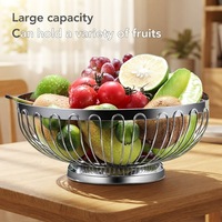 Corbeille à fruits en acier inoxydable, bol à fruits en fil métallique, organisateur de comptoir moderne, support de cuisine pour légumes et aliments