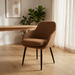 Silla de Comedor Acolchada de Lujo Moderna LOTUS con Reposabrazos, Asiento de Espuma Suave, Patas de Metal Negro, Adecuada para Uso en Restaurantes y Hoteles - Product Image 2