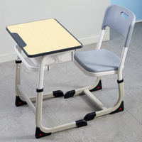 Ensemble de bureau et chaise d'étudiant en métal moderne avec des caractéristiques réglables et confortables pour les meubles de salle de classe