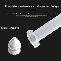 Seringue de distribution industrielle de type japonais transparente avec piston pour distributeur de colle liquide de 5cc, 10cc, 30cc, 50cc, 70cc