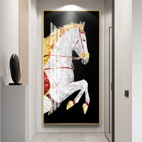 Toile design de luxe pour décoration de maison salon 3d peinture murale en cristal de porcelaine toile d'art mural
