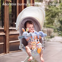 Tumama enfants emportent des hochets suspendus bébé lavable 4 étapes jouets en peluche lapin poussette arc spirale jouet ensemble pour landau siège de voiture