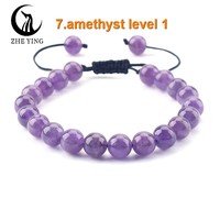 Zhe Ying 6/8mm Edelstein Heil kristall verstellbares Armband Großhandel Kristall verstellbares geflochtenes Armband Naturstein Armband