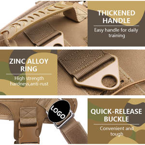 ชุดเสื้อกั๊กสุนัขแบบยุทธวิธีสำหรับขายส่ง ปรับได้ ทนทาน ใช้ได้หลากหลาย สำหรับฝึกสัตว์เลี้ยง ไม่ดึง ชุดเสื้อกั๊กสุนัขแบบยุทธวิธี - Product Image 4