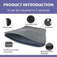 NOUVEAU Tapis anti-litière pour chat, écologique, non toxique, imperméable, personnalisé, double couche en nid d'abeille, pour attraper le litière