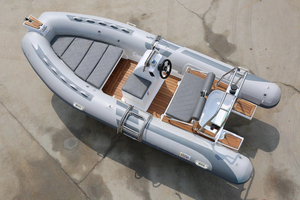 Bateau pneumatique à coque en PVC de 4,8 m avec moteur hors-bord, pour la pêche sportive, le sauvetage d'urgence et la prévention des inondations - Product Image 5