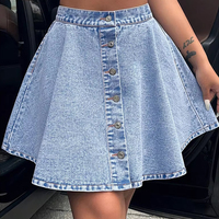Jupe Courte en Jean Décontractée Y2K pour Femme, Taille Haute, Style Streetwear Sport, Coupe Trapèze, Qualité Supérieure