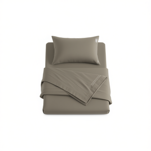 Drap de lit 100% coton taupe taille Queen italienne - Product Image 3