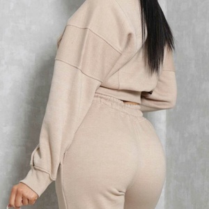 Plus Size Women Ladies Long Sleeves Two Piece Outfits <b>Joggers</b> Sweatshirts Pants Set 2 Piece Sets Crop Top Set - Product Image 4