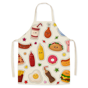 Nouveau tablier de cuisine en lin léger d'été unisexe Tablier de ménage en polyester sans manches avec design de fruits réutilisable - Product Image 2