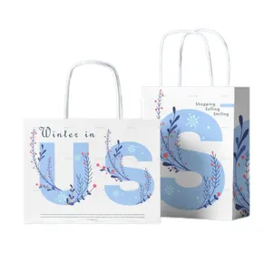 Kustom Mewah Hitam/Putih Toko Ritel Hadiah Membawa Tas Butik Belanja Tas Kertas dengan Logo Anda Sendiri