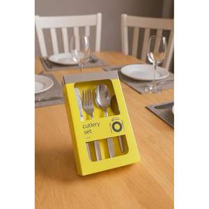 Ensemble de couverts 16 pièces en acier inoxydable, couteaux polis miroir, design élégant, résistant à la rouille, passe au lave-vaisselle, pour 4 personnes - Product Image 1