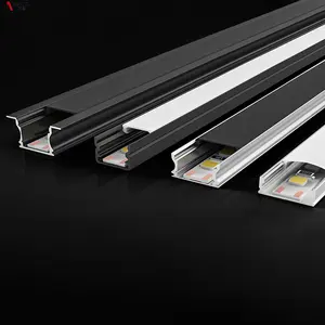 Alu Alloy 6063 Acessórios Extrusão Habitação Canal Difundido Capa Para parede guarda-roupa Iluminação Strip Led Perfis De Alumínio