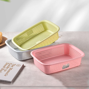 Meiqiyue Plastic Drain Basket Rectangular Square Sieve <b>For</b> Fruits <b>Vegetables</b> <b>Storage</b> <b>Kitchen</b> Use - Product Image 4