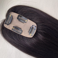 Topper de cheveux humains Remy européens, base en soie, 16 pouces, cheveux humains naturels, pour femmes, couverture de la perte de cheveux