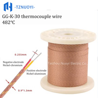 Fil de thermocouple tressé en fibre de verre haute température 30 AWG norme ANSI, 2*0,255 mm, résistant à l'huile industrielle, pour compensation de puissance