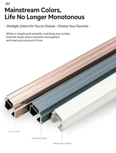 Rideau Européen Moderne Manuel à Montage au <span class=keywords><strong>Plafond</strong></span>, Ondulé, Pliable, à <span class=keywords><strong>Double</strong></span> Rail, en Alliage d'Aluminium Robuste, Durable et Antirouille - Product Image 4