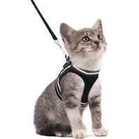 Harness & Tali Kucing Bahan Nylon Mewah, Ringan, Bernapas, Anti Lepas, Dapat Disesuaikan, untuk Anak Kucing